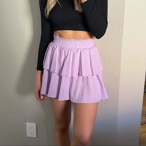 NWT Princess Polly Greta Mini Skirt Ruffle purple